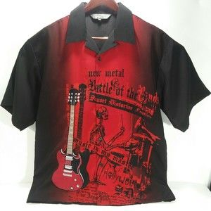Classic Rock House Musical Size 2XL Red Metal Battle of The Bands Embroidered